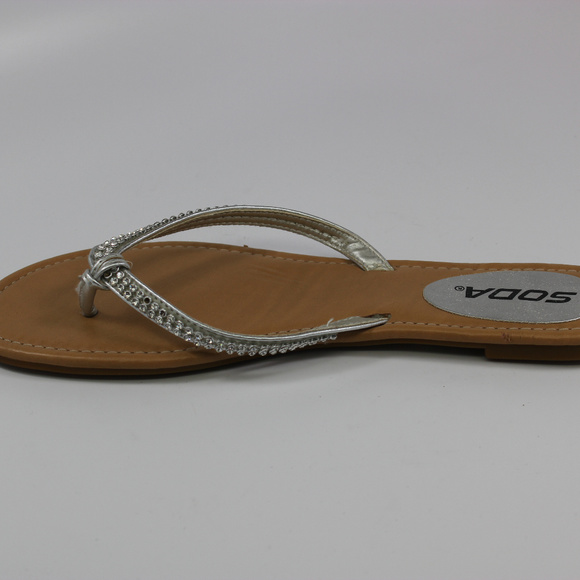 Soda Shoes - SODA CRYSTAL BLING FLIP FLOP SANDAL THONG